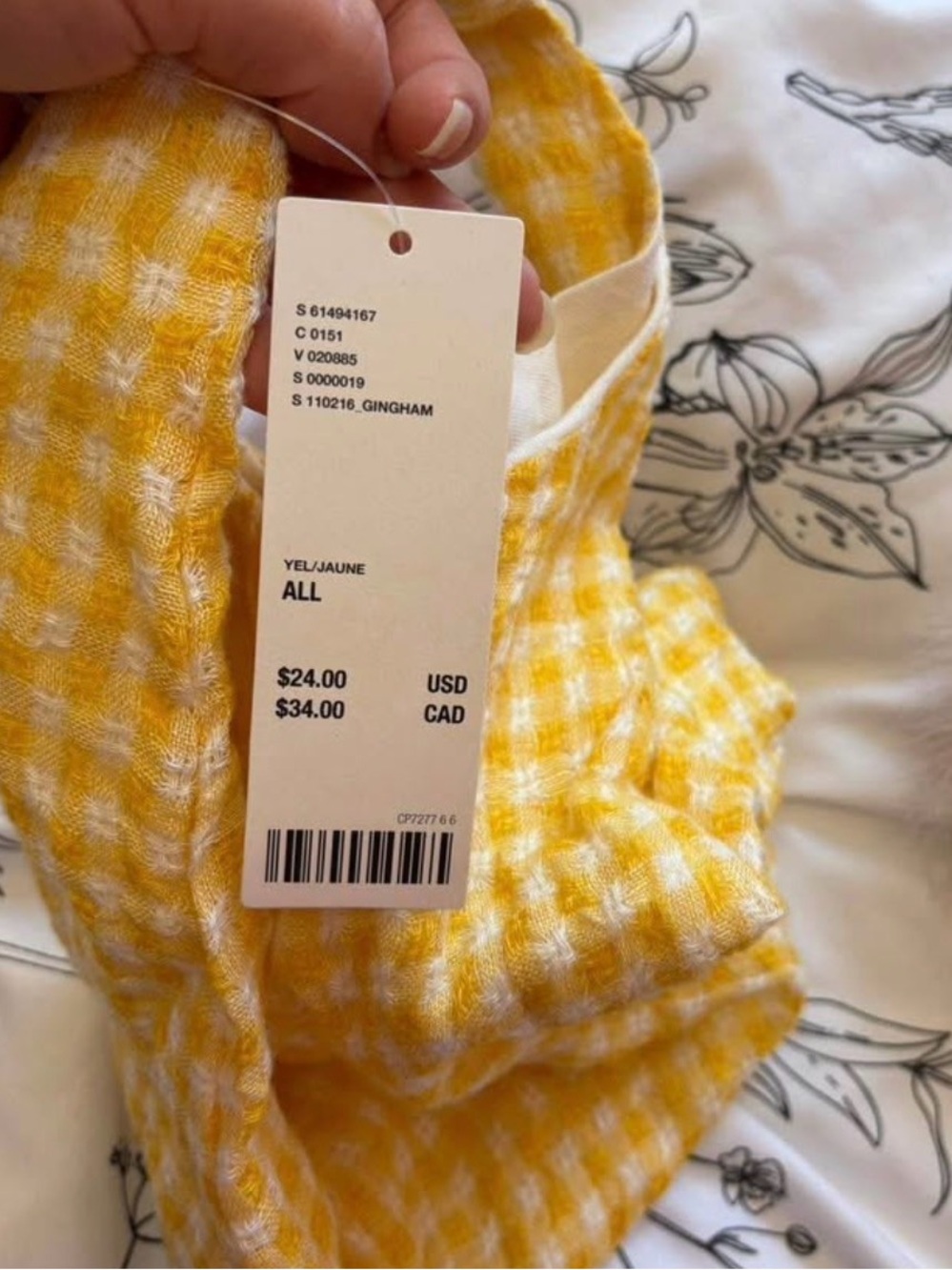 Urban Outfitters Yellow Gingham Tie-Handle Tote - Picture 4 of 4
